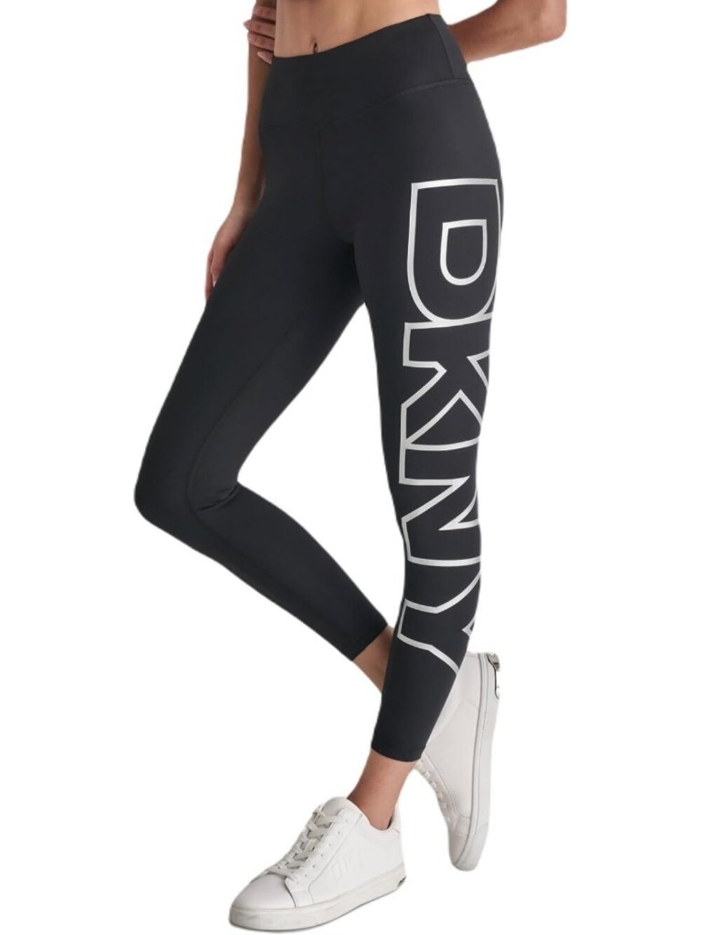 High Waist Compression Leggings with Exploded Logo for Women - Stylish